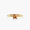 925 Sterling Silver Square Citrine Ring