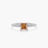 925 Sterling Silver Square Citrine Ring - Image 4