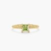 925 Sterling Silver Square Peridot Braided Band