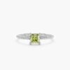 925 Sterling Silver Square Peridot Braided Band - Image 2