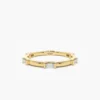 Stackable eternity ring with sleek baguette-cut stones