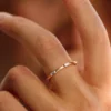 Sterling silver ring with channel-set baguette CZ stones