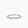 Stackable ring featuring six baguette-cut stones
