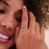 925 Sterling Silver Stacked White Diamond Baguette Ring - Image 3