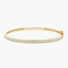925 Sterling Silver Stacking Micro Pave Diamond Bangle 0.90 ctw