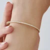 925 Sterling Silver Stacking Micro Pave Diamond Bangle 0.90 ctw - Image 2