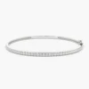 925 Sterling Silver Stacking Micro Pave Diamond Bangle 0.90 ctw - Image 5