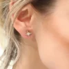 Starburst diamond earrings with micro pave stone setting