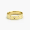 Sterling silver signet ring with a starburst diamond detail