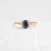 925 Sterling Silver Stargaze Ring, 1.02ct. Oval Cut Greenish Blue Montana Sapphire 925 Sterling Silver Ring