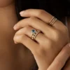 925 Sterling Silver Stargaze Ring, 1.02ct. Oval Cut Greenish Blue Montana Sapphire 925 Sterling Silver Ring - Image 6