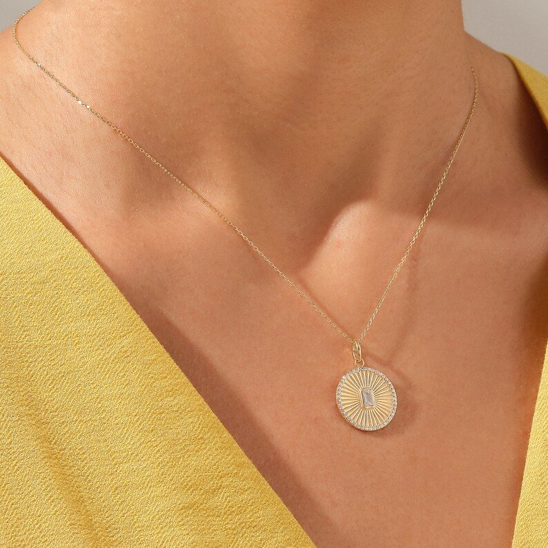 925 Sterling Silver Sunrise Medallion Necklace