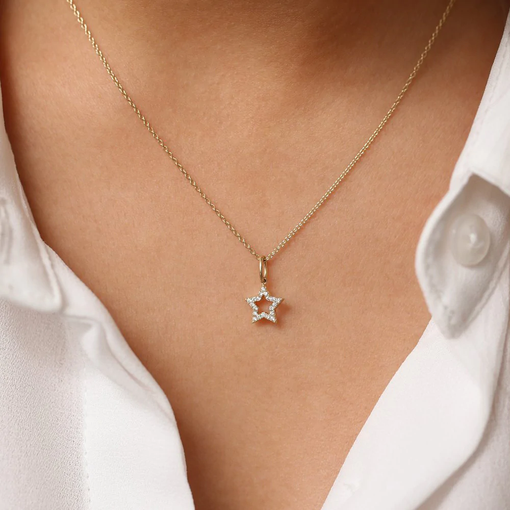 925 Sterling Silver Super Star Diamond Layering Necklace