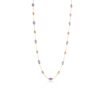 Sterling silver station necklace with alternating oval tanzanite and tourmaline stones