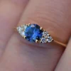 925 Sterling Silver Teal Blue Montana Sapphire Ring