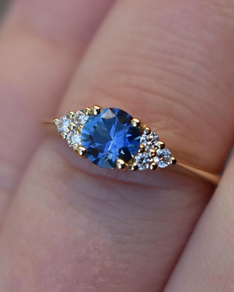 925 Sterling Silver Teal Blue Montana Sapphire Ring