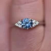 925 Sterling Silver Teal Blue Montana Sapphire Ring - Image 2
