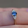 925 Sterling Silver Teal Blue Montana Sapphire Ring - Image 3