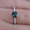 925 Sterling Silver Teal Blue Montana Sapphire Ring