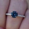 925 Sterling Silver Teal Blue Montana Sapphire Ring - Image 2