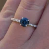 925 Sterling Silver Teal Blue Montana Sapphire Ring - Image 3