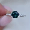 925 Sterling Silver Teal Blue Montana Sapphire Ring - Image 4