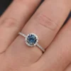 925 Sterling Silver Teal Blue Montana Sapphire Ring
