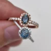 925 Sterling Silver Teal Blue Montana Sapphire Ring - Image 3