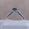 925 Sterling Silver Teal Blue Montana Sapphire Solitaire Engagement Ring - Image 3