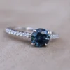 925 Sterling Silver Teal Blue Montana Sapphire Solitaire Engagement Ring - Image 4