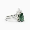925 Sterling Silver Teal Green Sapphire Engagement Ring Set With Diamonds - Image 2