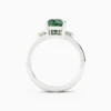925 Sterling Silver Teal Green Sapphire Engagement Ring Set With Diamonds - Image 4