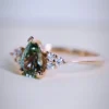 925 Sterling Silver Teal Green Sapphire Ring - Image 4