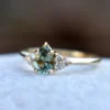925 Sterling Silver Teal Mint Green Montana Sapphire Ring - Image 2
