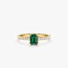 925 Sterling Silver Teal Sapphire and Diamond Engagement Ring