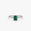 925 Sterling Silver Teal Sapphire and Diamond Engagement Ring - Image 2