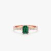925 Sterling Silver Teal Sapphire and Diamond Engagement Ring - Image 3