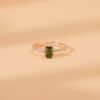 925 Sterling Silver Teal Sapphire and Diamond Engagement Ring - Image 5