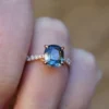 Distinctive engagement ring with a refined, balanced design