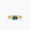 925 Sterling Silver Teal Sapphire Engagement Ring with Diamonds - Image 2