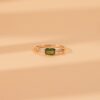 925 Sterling Silver Teal Sapphire Engagement Ring with Diamonds - Image 3