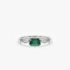 925 Sterling Silver Teal Sapphire Engagement Ring with Diamonds - Image 4