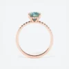 925 Sterling Silver Teal Sapphire Hidden Halo Diamond Engagement - Image 2