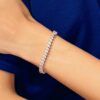 Tennis bracelet with diamond-style stones and a classic design