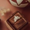 Sterling silver ring with marquise-inspired design and polished finish