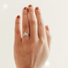 Gold-plated ring with Premium CZ diamond accents in pave setting