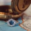 925 Sterling Silver The Seine .84 ct Round Blue Montana Sapphire with .31 ct Halo Ring - Image 3