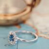 925 Sterling Silver The Seine .84 ct Round Blue Montana Sapphire with .31 ct Halo Ring - Image 4