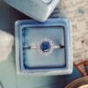 925 Sterling Silver The Seine .84 ct Round Blue Montana Sapphire with .31 ct Halo Ring - Image 5