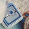 925 Sterling Silver The Seine .84 ct Round Blue Montana Sapphire with .31 ct Halo Ring - Image 6